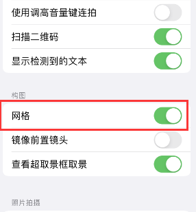 达州苹果手机维修网点分享iPhone如何开启九宫格构图功能 