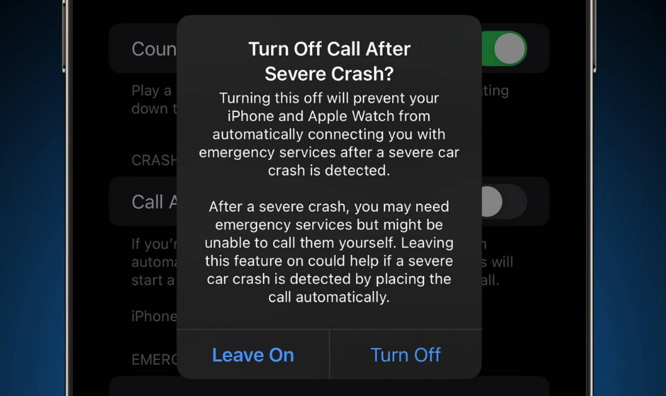 达州苹果14维修分享 iPhone 14 和 Apple Watch 上关闭崩溃检测 
