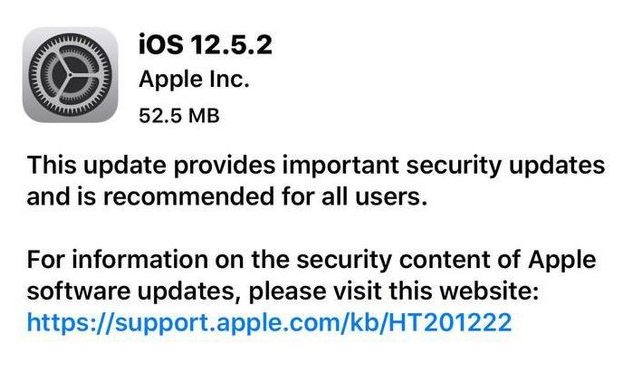 达州苹果手机维修分享iOS12.5.2发布，建议所有老苹果用户安装 